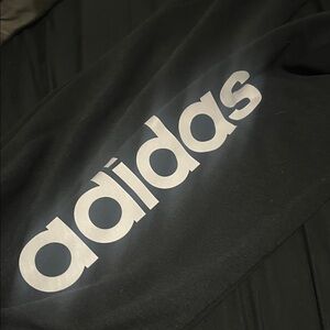 adidas Black Track Pants with White Logo